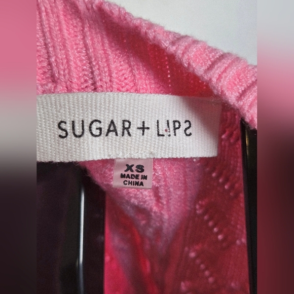 Sugar Lips Whimsigoth Balletcore Tie Front Cable Knit Cardigan, XS - Picture 3 of 4